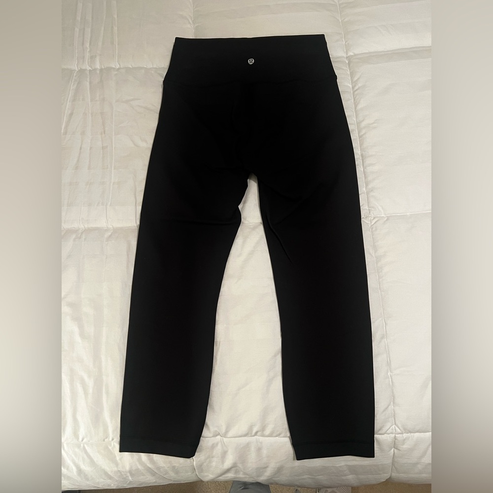 lululemon wunder train crop black leggings- size 8